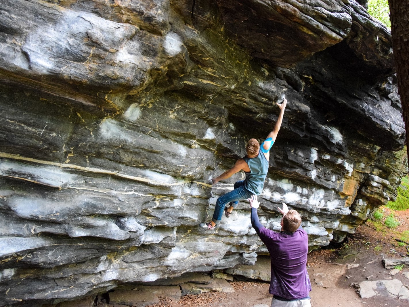 Bouldern am Fels